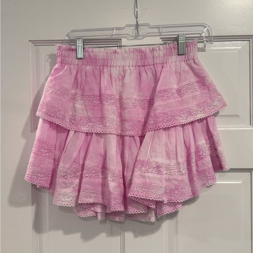LOVE SHACK FANCY MINI SKIRT RUFFLE HERITAGE | Size L